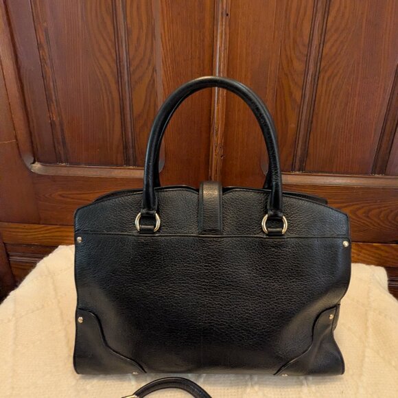 Coach Womens Mercer 30 Satchel Bag Black Leather Handbag Turnlock - Picture 3 of 12